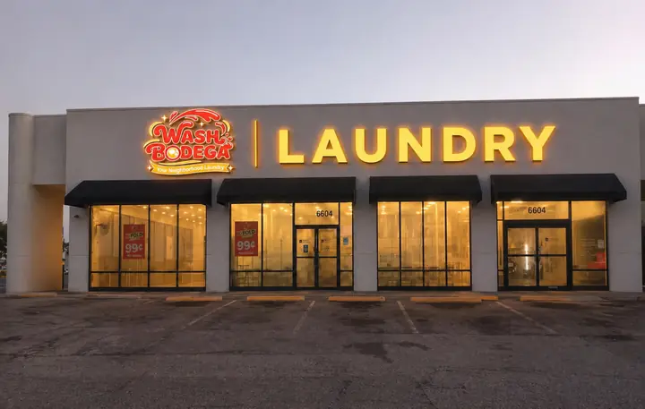 Temporary Wash Bodega brand visual for commercial laundry.